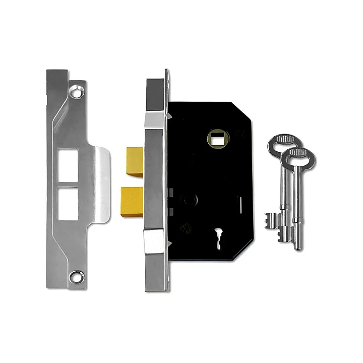 UNION 2 Lever 13mm Rebated Mortice Sashlock Silver 