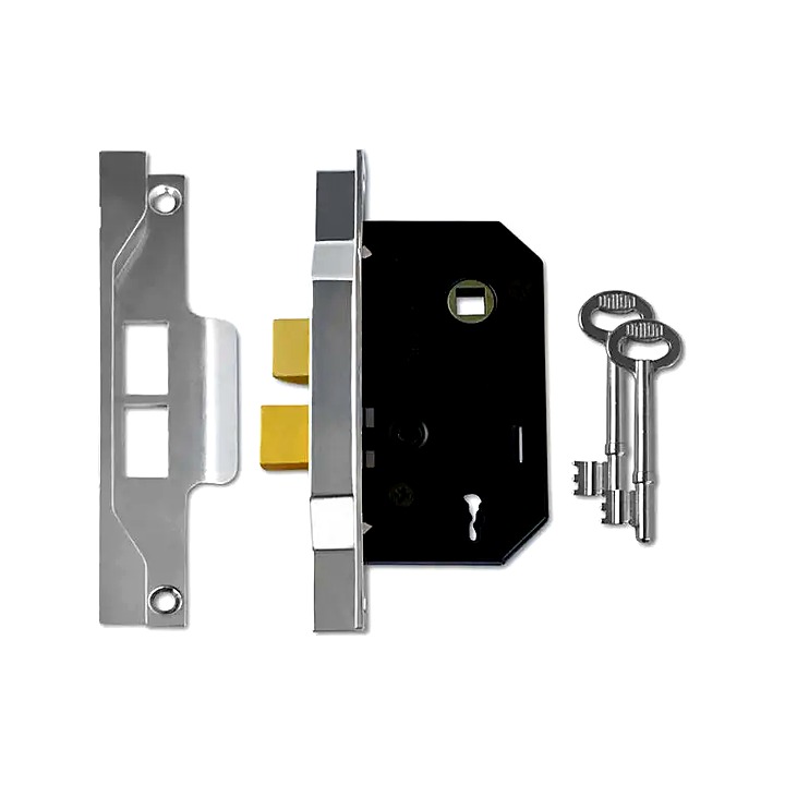 UNION 2 Lever Mortice 13mm Rebated Sashlock Silver 3"