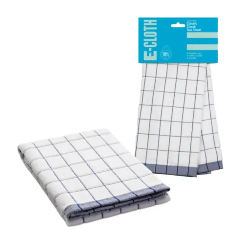 E-Cloth Classic Check Tea Towel (Blue)