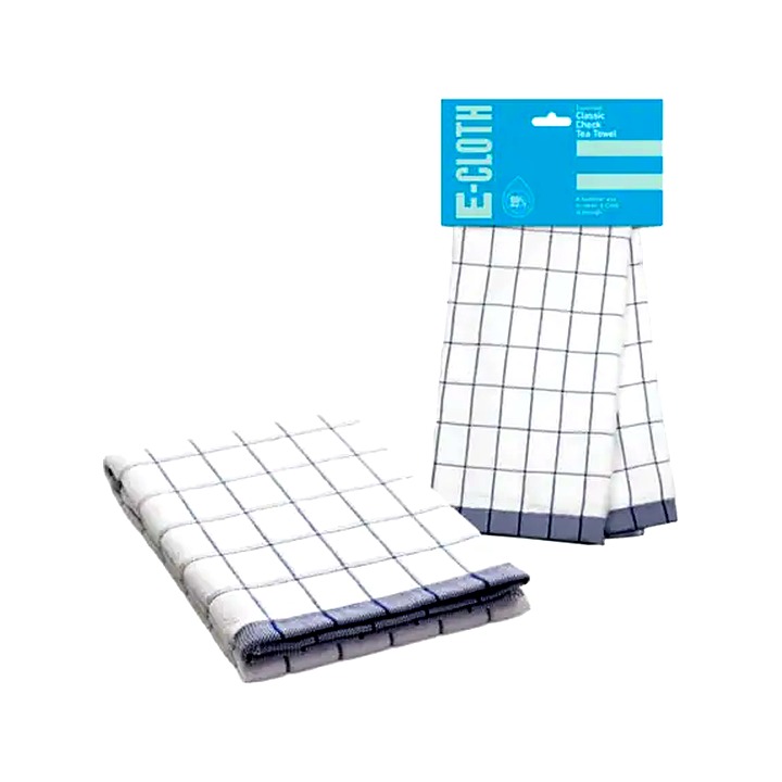 E-Cloth Classic Check Tea Towel (Blue)