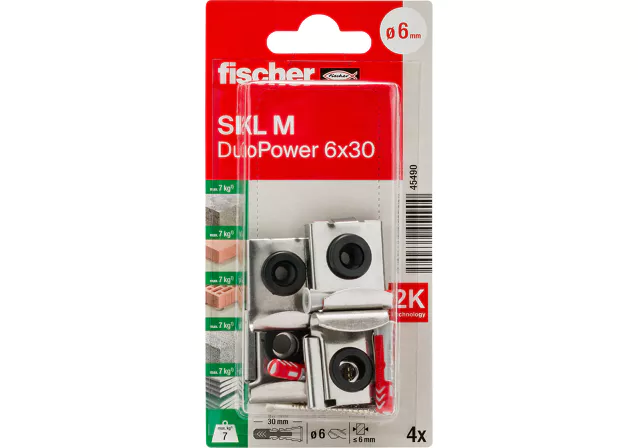 Fischer Plastic & Steel Mirror Screw (D)6mm x (L)30mm Pack of 4