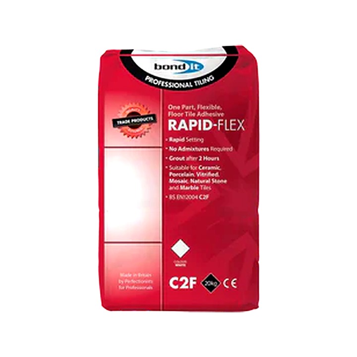Bond It Rapid Flex Flexible Floor and Wall Tile Adhesive White 20kg
