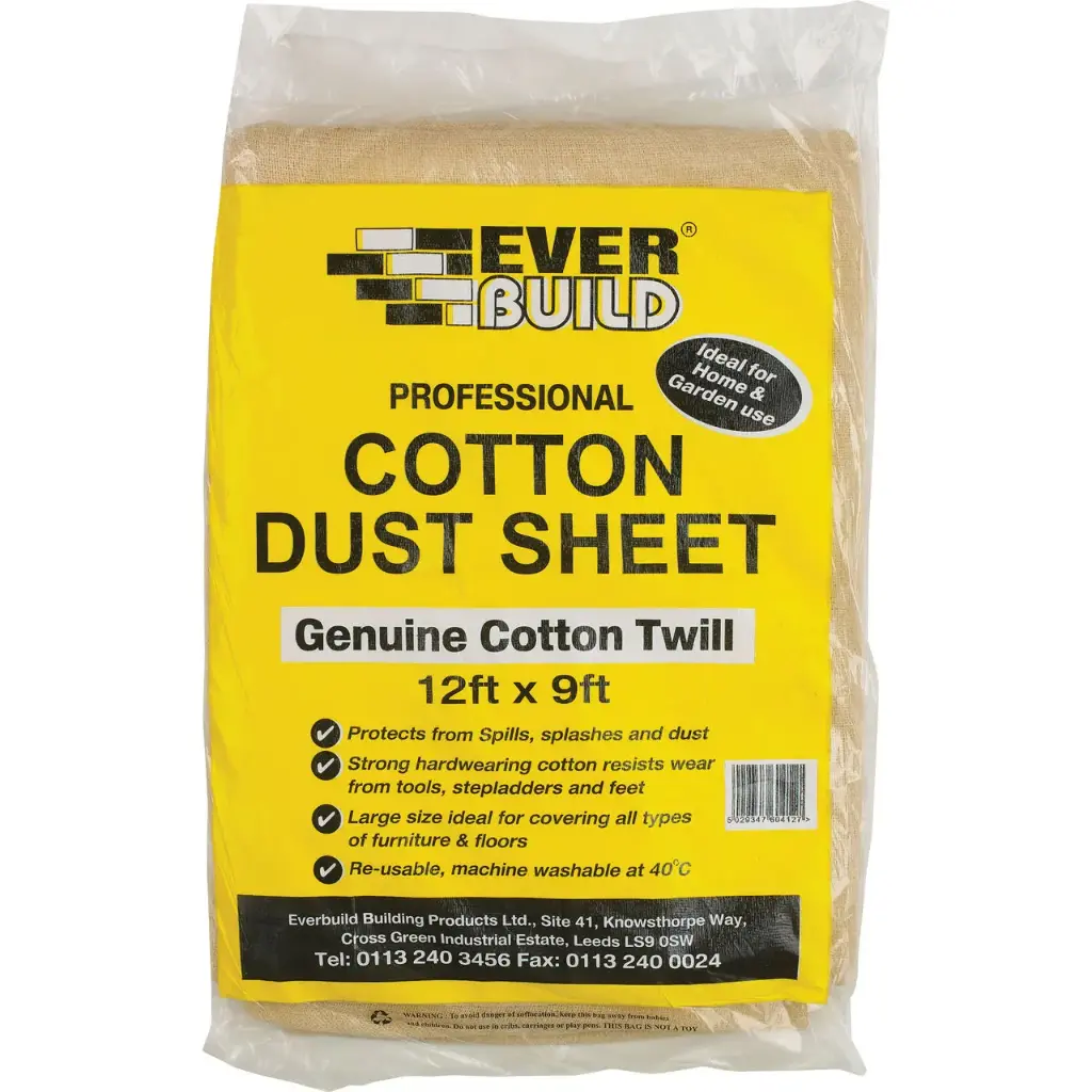 Everbuild Cotton Dust Sheet 3.6 x 2.7m (12ft x 9ft)