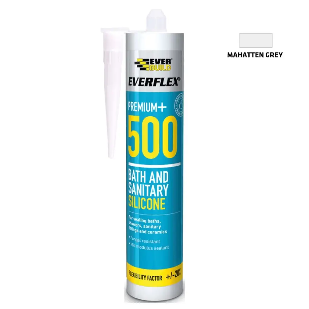 Everbuild Everflex Bath & Sanitary Silicone Sealant Grey 310ml