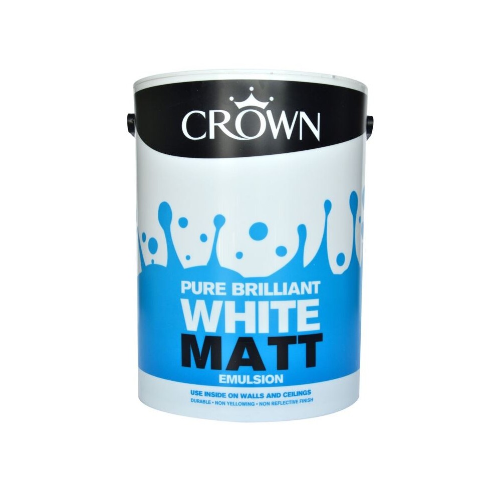 Crown Matt Emulsion Pure Brilliant White 5L