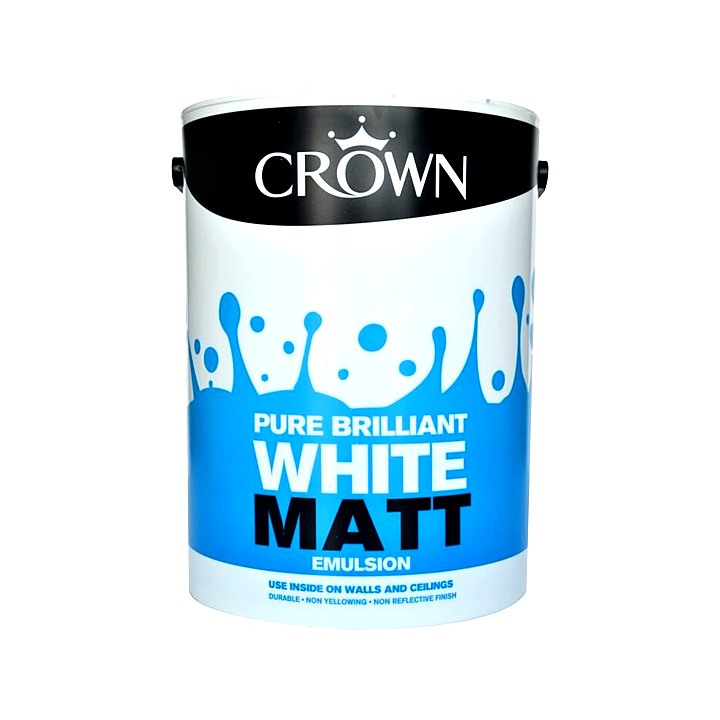 Crown Matt Emulsion Pure Brilliant White 5L