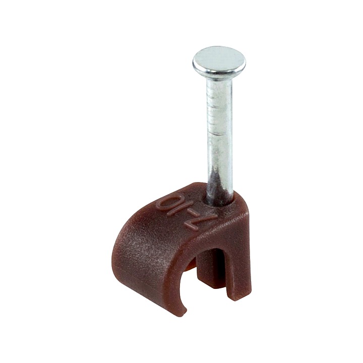 6-7mm Brown Round Cable Clips 100 Pack