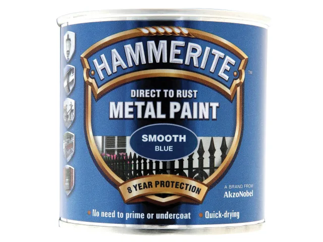 Hammerite Direct to Rust Smooth Blue 250ml 