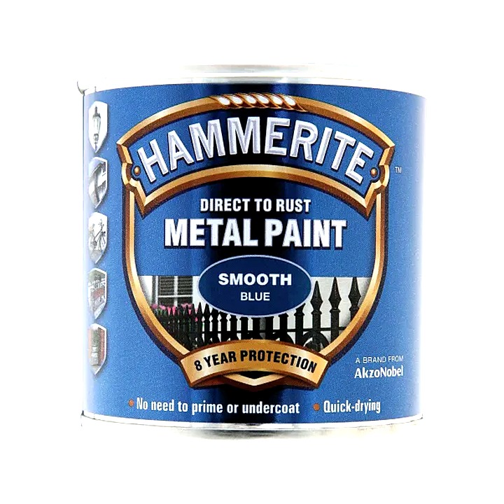 Hammerite Direct to Rust Smooth Blue 250ml 