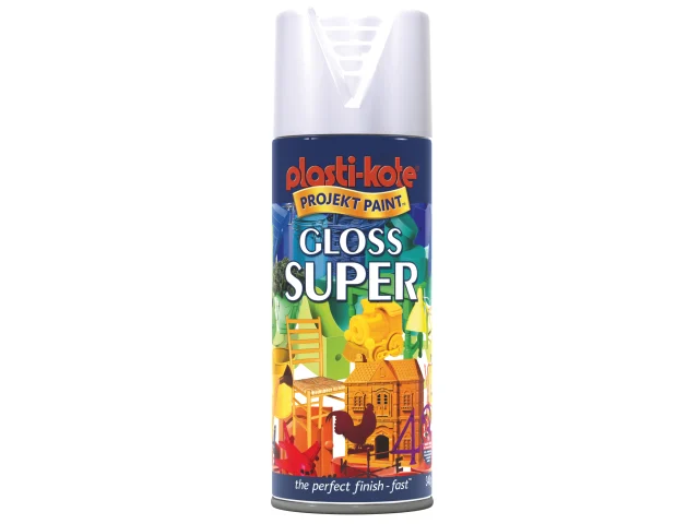 Plastikote Gloss Super Spray White 400ml 