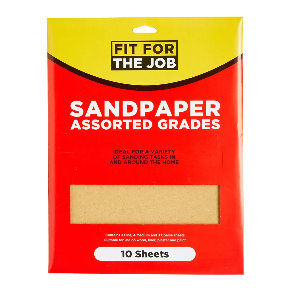 Fit for the Job Assorted Grade Sandpaper 10 Pack