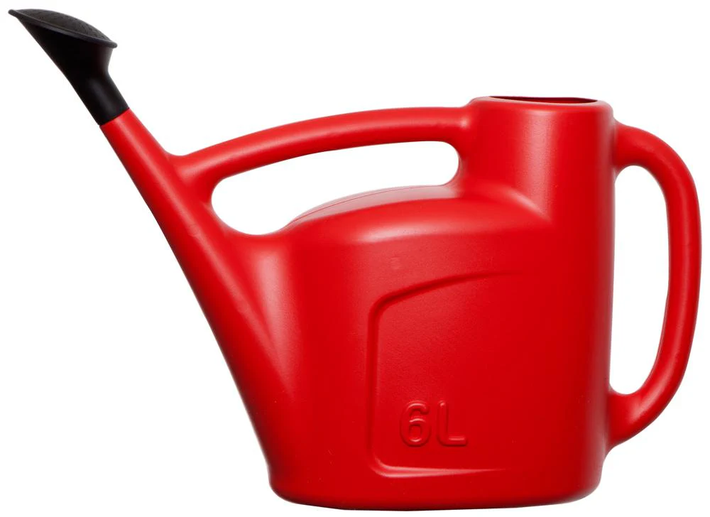 6L Plastic Watering Can Red