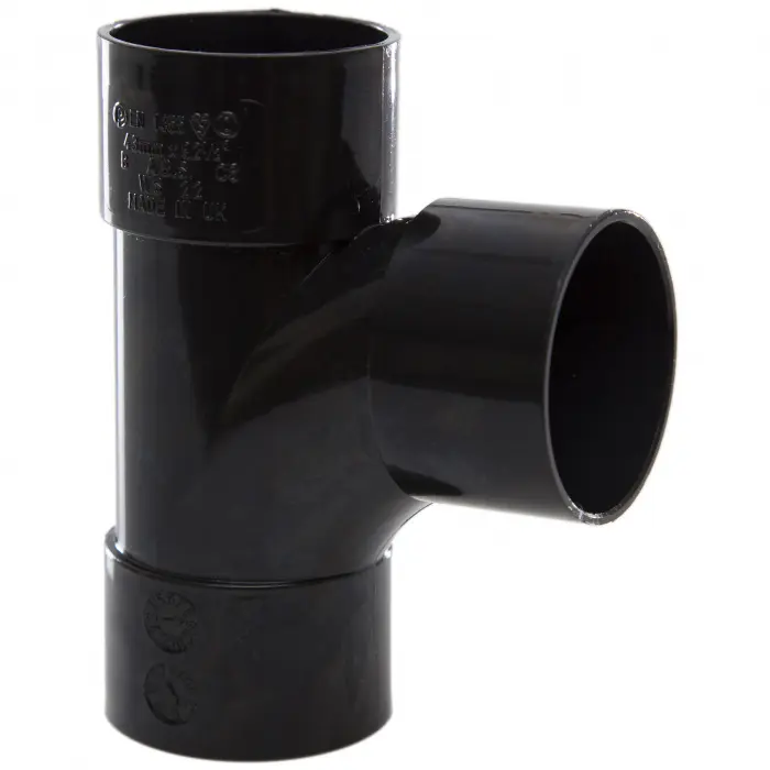 40mm Solvent Weld Tee Black