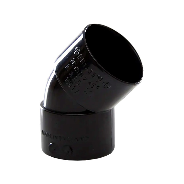 40mm Elbow 45° Solvent Weld Black