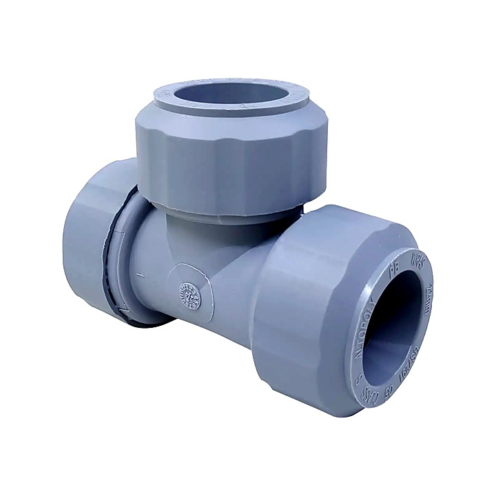 22mm Grey Push Fit Tee 5 Pack