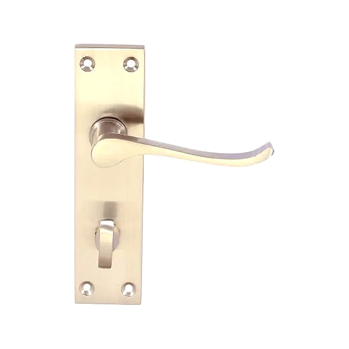 Victorian Scroll Bathroom Handle Satin