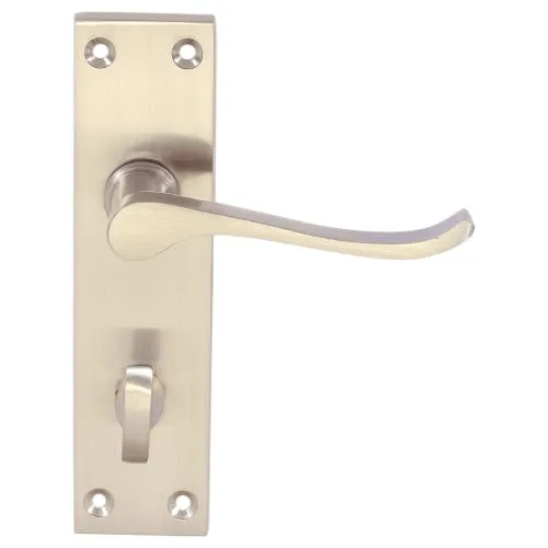 Victorian Scroll Bathroom Handle Satin