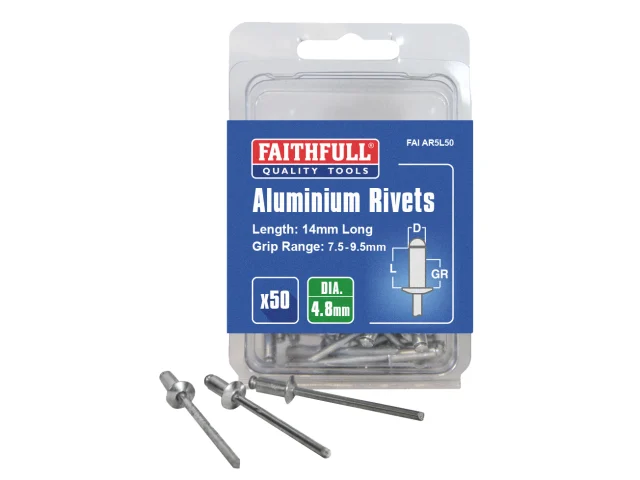 Aluminium Rivets 4.8 x 14mm Long 50 Pack