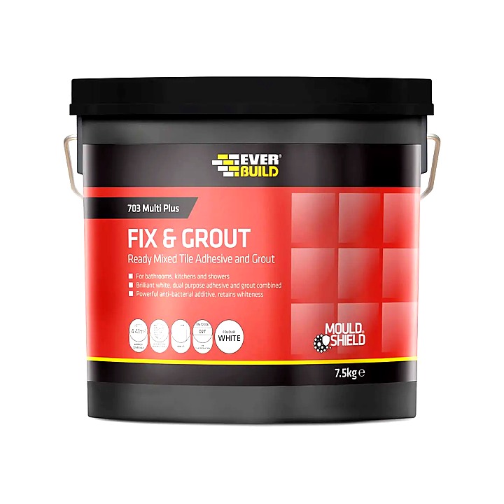 Everbuild Mold Resistant Fix & Grout Tile Adhesive 7.5kg