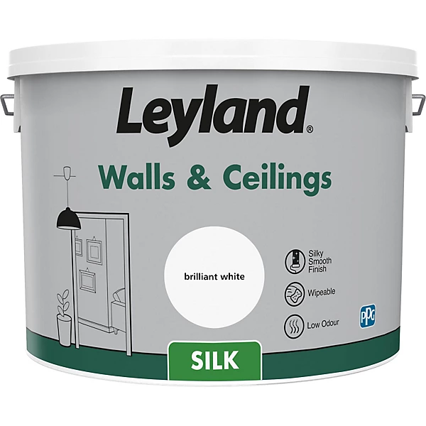 Leyland Brilliant White Silk Emulsion Paint 10L