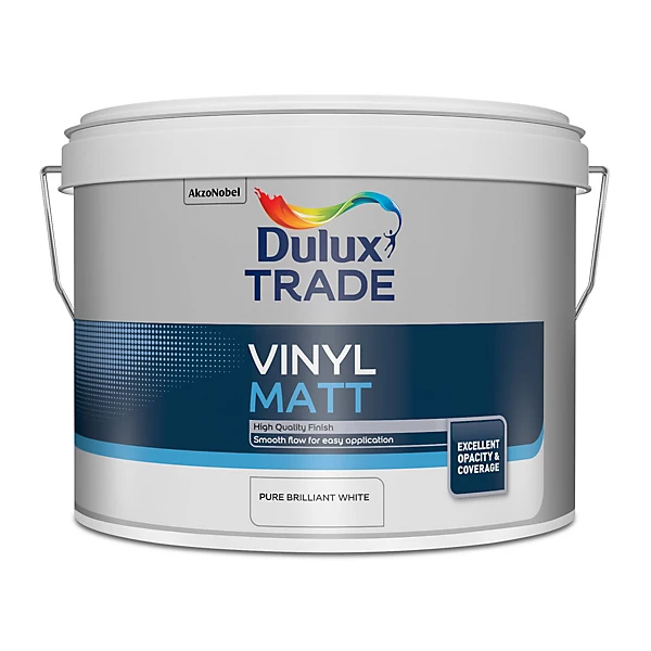 Dulux Trade Vinyl Matt Pure Brilliant White 7.5L