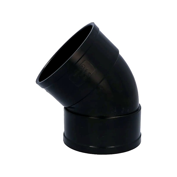 110mm Solvent Soil 45° Elbow Black