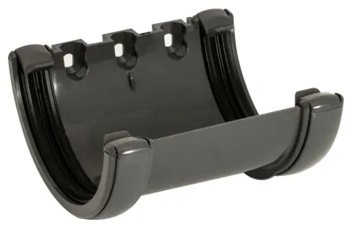 112mm Half Round Gutter Union Bracket Black