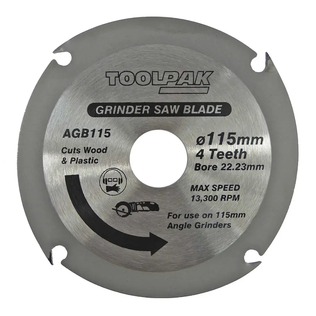 Wood & Plastic 115mm x 22.23mm Angle Grinder Saw Disc 