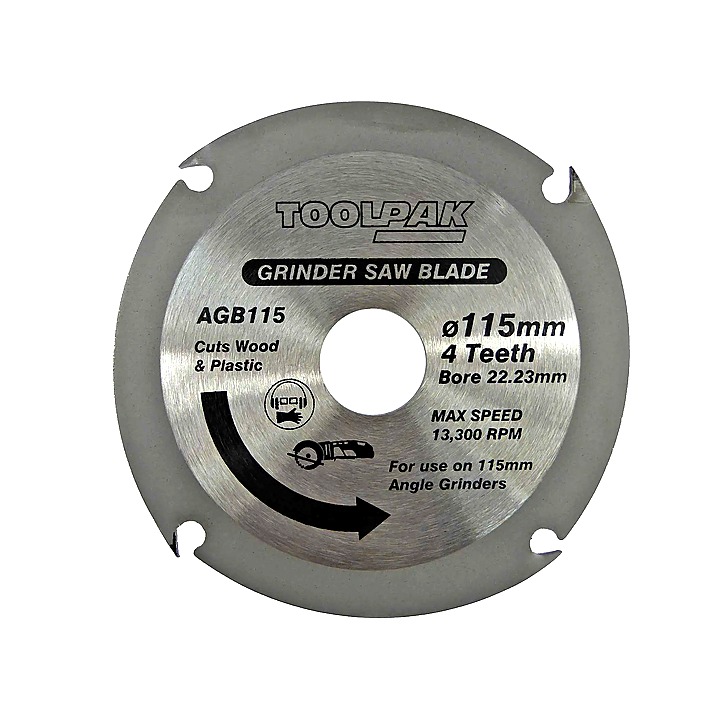 Wood & Plastic 115mm x 22.23mm Angle Grinder Saw Disc 