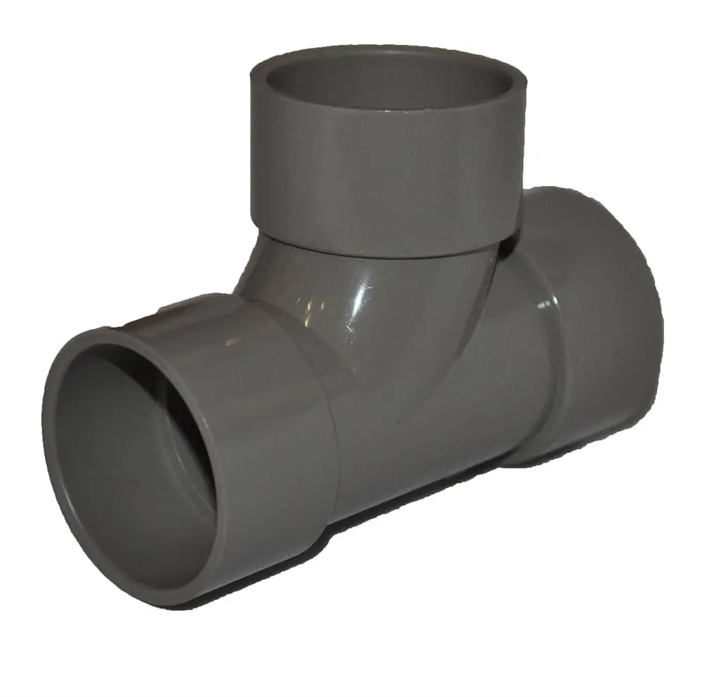 50mm Tee Solvent Weld Grey