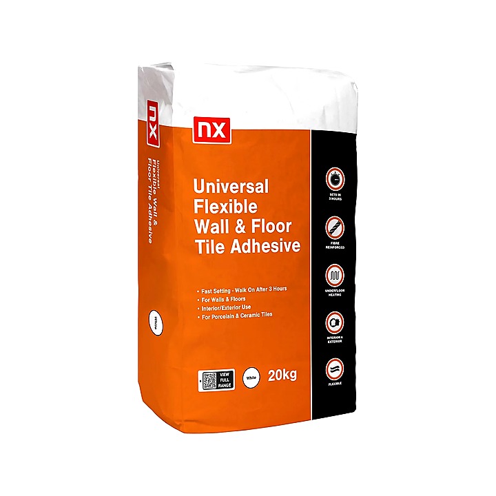 NX Stone White Universal Flexible Tile Adhesive 20kg