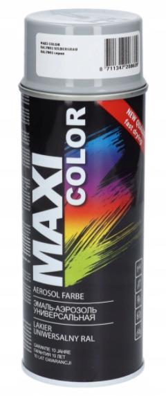 Maxicolor Gloss Silver Grey Spray Paint 400ml 
