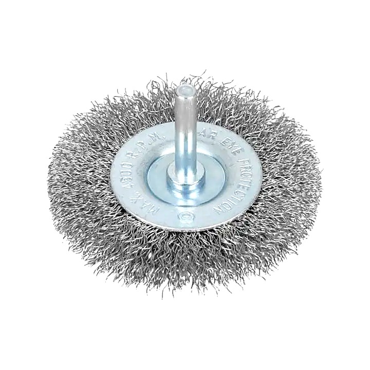 Flat Steel Wire Wheel Brush 75mm x 6mm Arbor