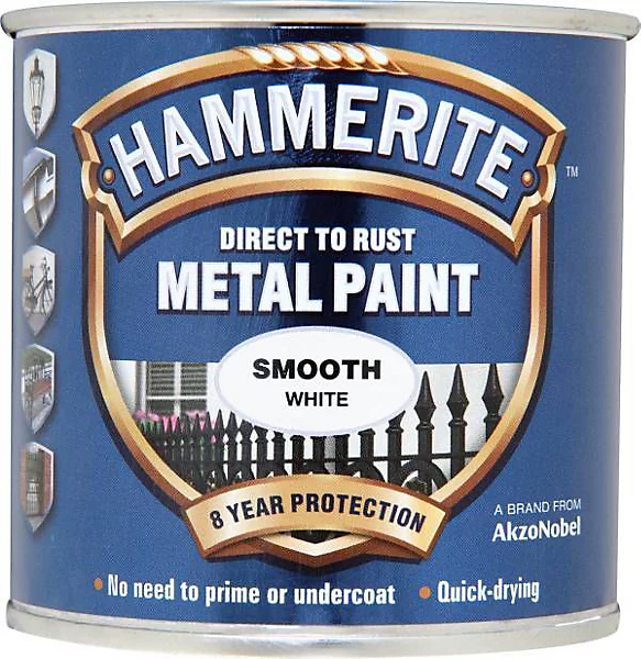 Hammerite Direct to Rust Smooth White 250ml  