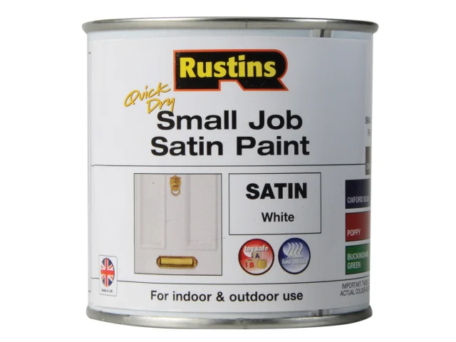 Rustins Quick Dry Satin Paint White 250ml 