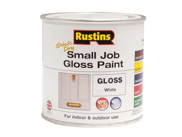 Rustins Quick Dry Gloss Paint White 250ml 