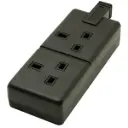 2 Gang Extension Socket Black 