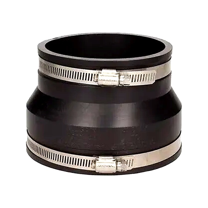 Flexible Soil Coupling 5"- 4" Reducer Clay to Plastic
