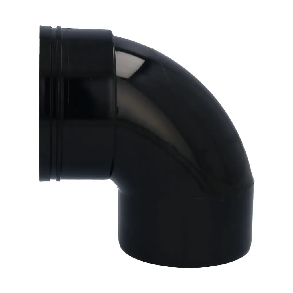 110mm Solvent Weld Soil Single Socket Bend Black 92°