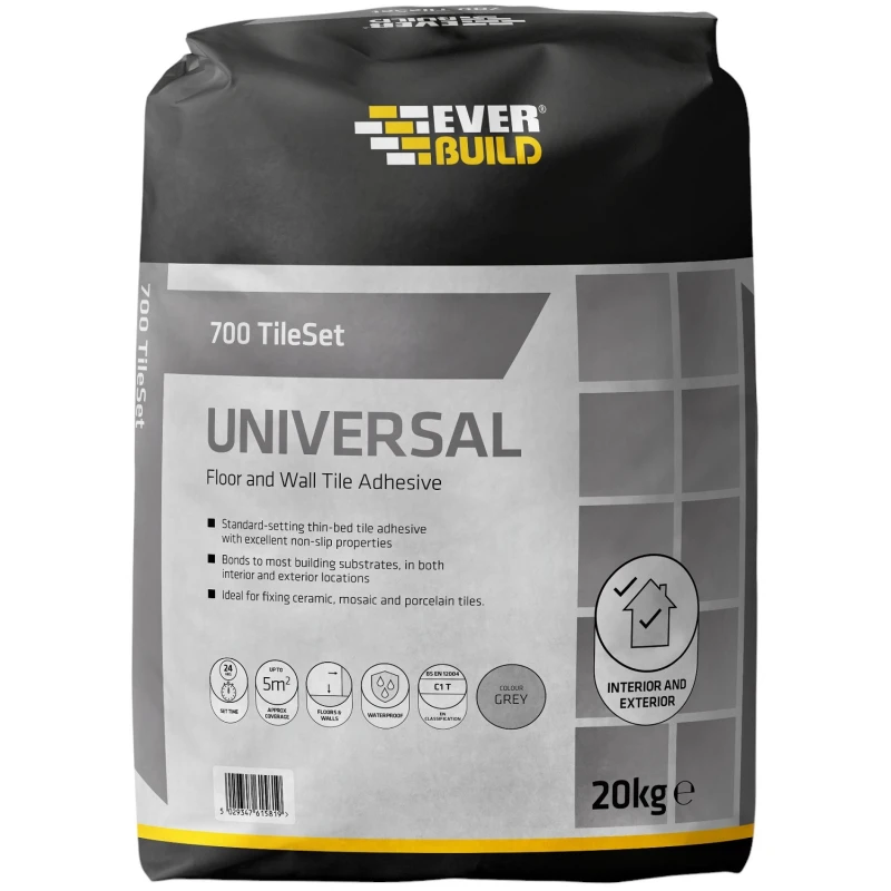 Everbuild Grey Universal Tile Adhesive 20kg