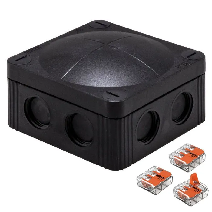 Wiska Combi IP66 Junction Box Black w/ Wago