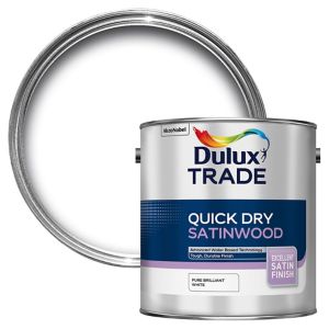 Dulux Trade Quick Dry Pure Brilliant White Satinwood 2.5L