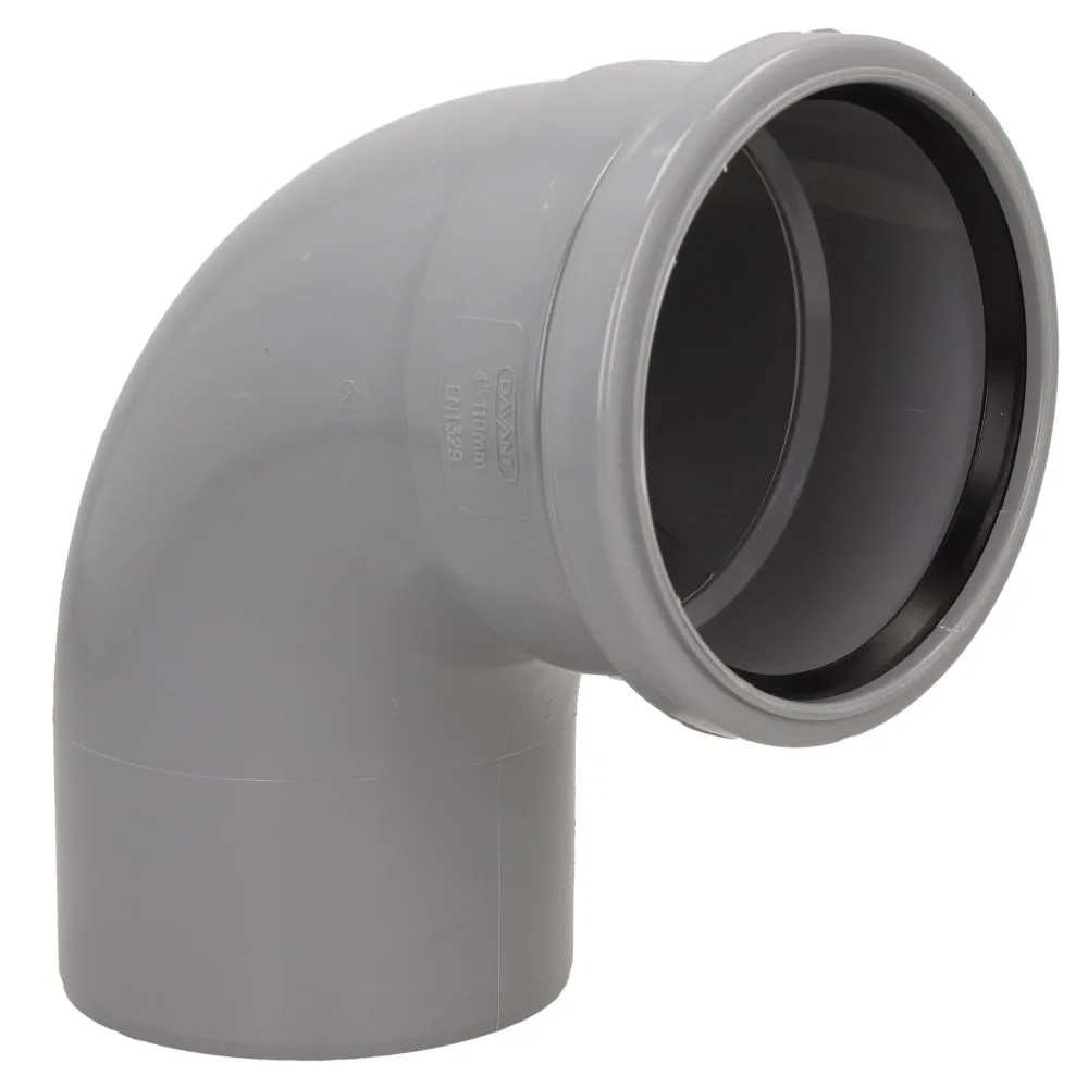 110mm Push Fit Single Socket Bend Olive Grey 92°