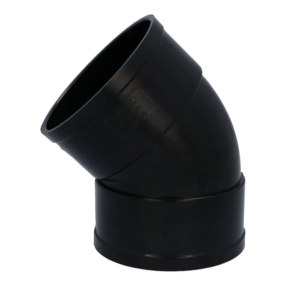 110mm Push Fit Soil 45° Elbow Black