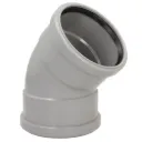 110mm Push Fit Soil 45° Elbow Grey
