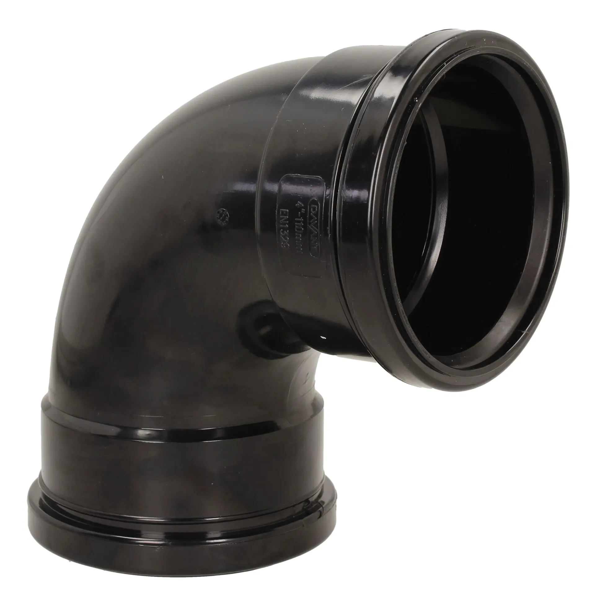 110mm Push Fit Double Socket Bend Elbow Black