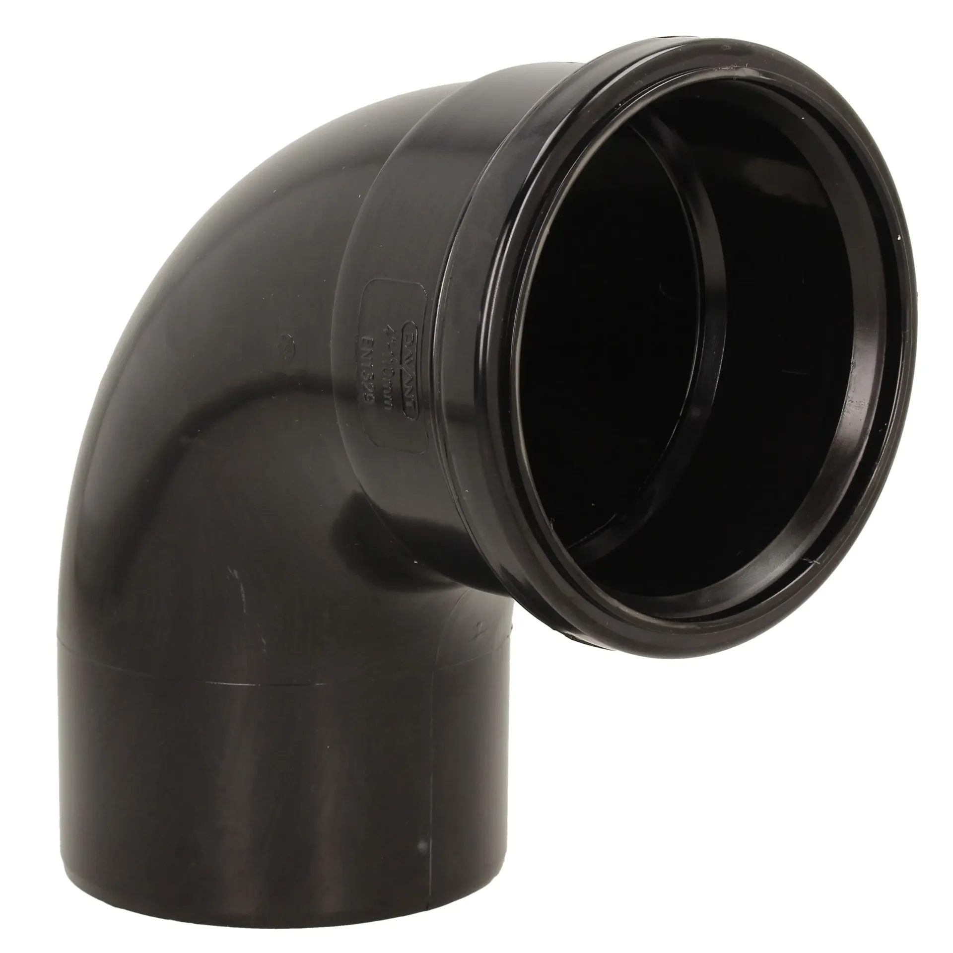 110mm Push Fit Single Socket Bend Black 92°