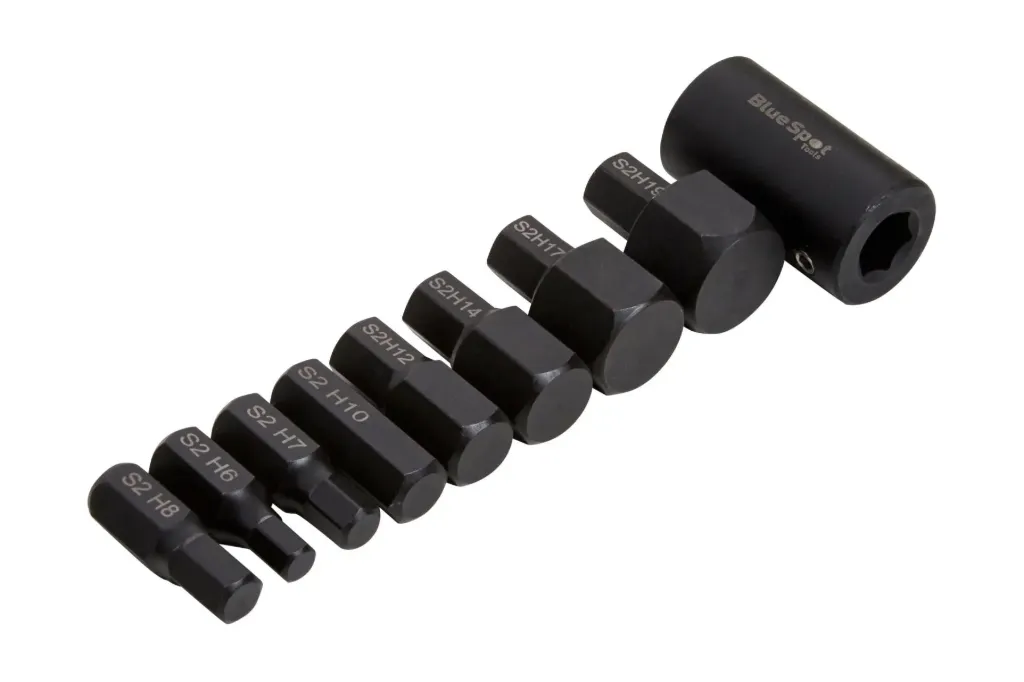 Blue Spot 1/2" Impact Hex Bits 6-19mm 9pcs