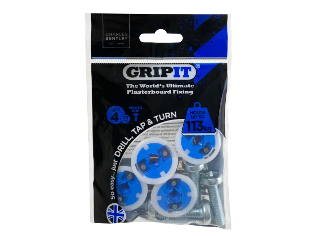 Gripit Blue 15mm Plasterboard Fixings 4 Pack
