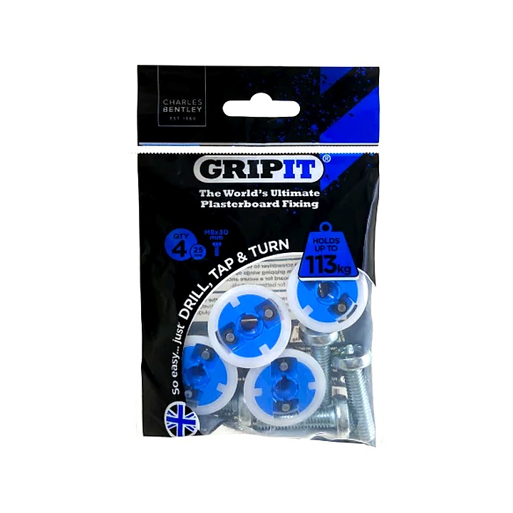 Gripit Blue 15mm Plasterboard Fixings 4 Pack